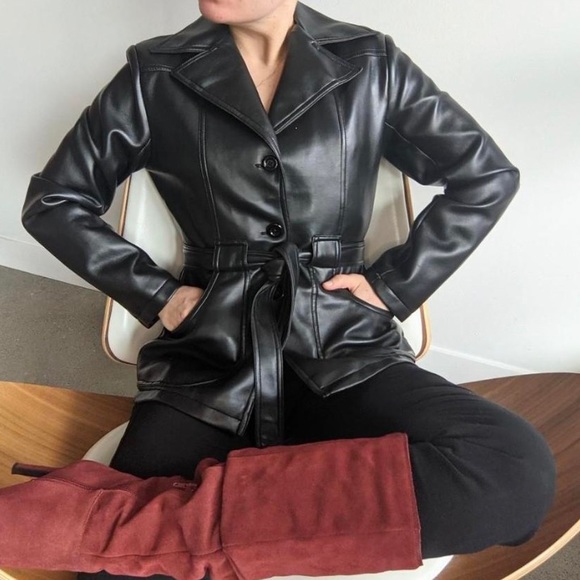 Vintage vegan leather jacket - Picture 2 of 5